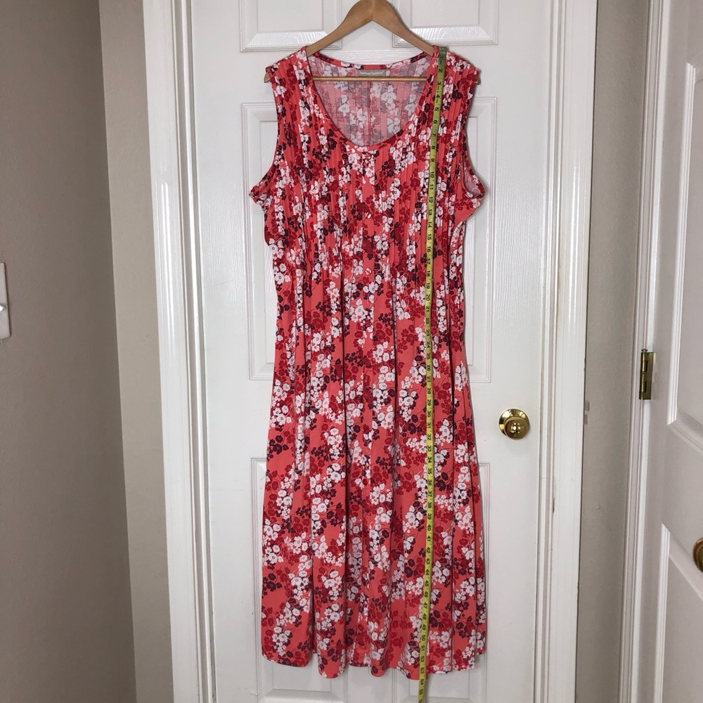 Woman Within Poly Rayon Colorful Floral Pleated Sleeveless Pull On Dress L 18/20 - Picture 14 of 15